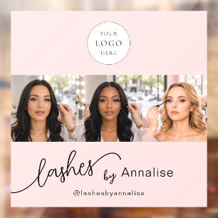 Blush Pink Script Logo Photo Lashes Makeup Studio