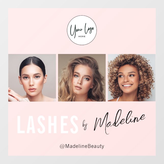 Blush Pink Script Logo Photo Lashes Studio (Sheet)