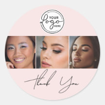 Blush Pink Script Logo Photo Lashes Thank You 