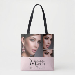 Blush Pink Script Logo Photo Makeup Artist  Tote Bag