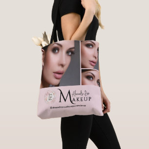 Blush Pink Script Logo Photo Makeup Artist  Tote Bag
