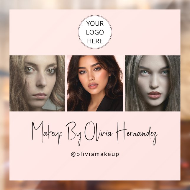 Blush Pink Script Logo Photo Makeup Studio (Sheet 2)