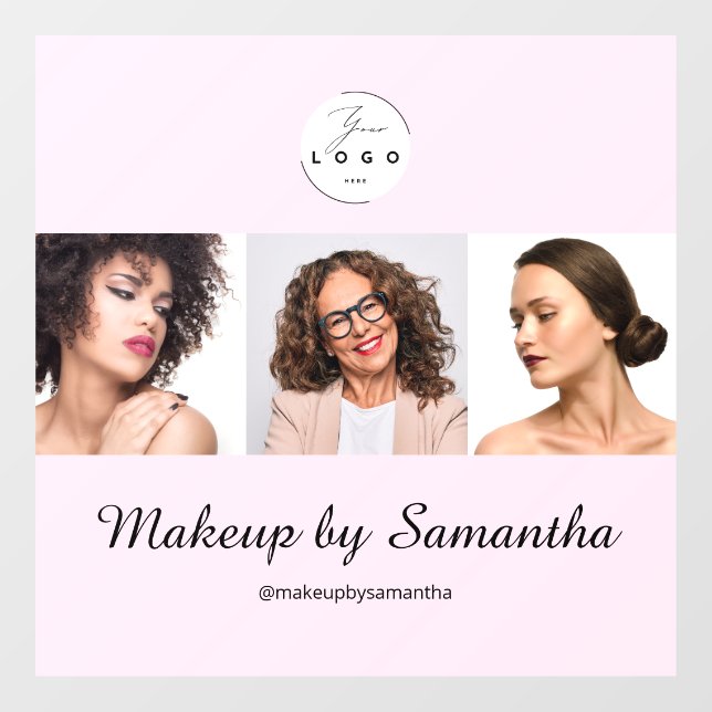 Blush Pink Script Logo Photo Makeup Studio (Sheet)