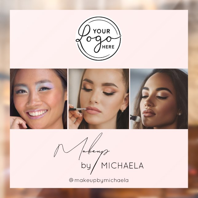 Blush Pink Script Logo Photo Makeup Studio  (Sheet 2)