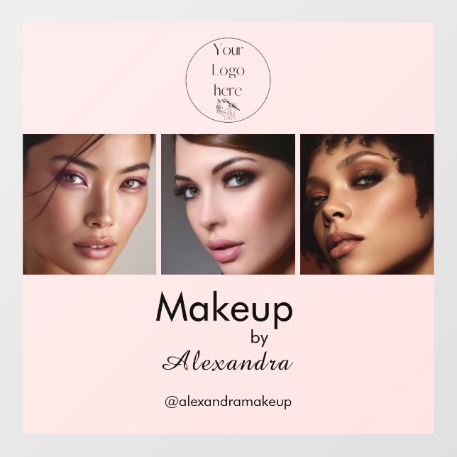 Blush Pink Script Logo Photo Makeup Studio (Sheet)