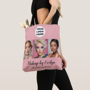 Blush Pink Script Logo Photo Makeup Studio Tote Bag