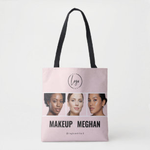 Blush Pink Script Logo Photo Makeup Studio Tote Bag