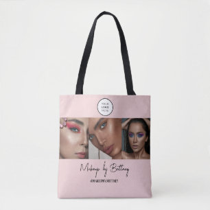 Blush Pink Script Logo Photo Makeup Studio  Tote Bag