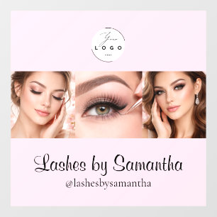 Blush Pink Script Logo Photo Makeup Studio Window