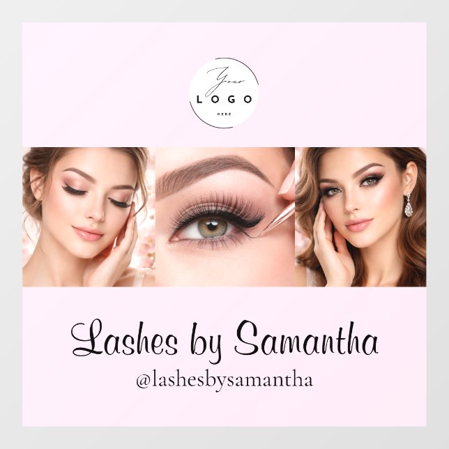 Blush Pink Script Logo Photo Makeup Studio Window (Sheet)