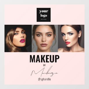 Blush Pink Script Logo Photo Makeup Studio Window