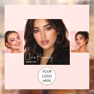 Blush Pink Script Logo Photo Makeup Studio Window