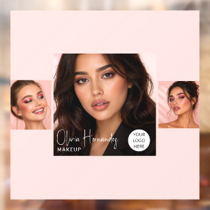 Blush Pink Script Logo Photo Makeup Studio Window