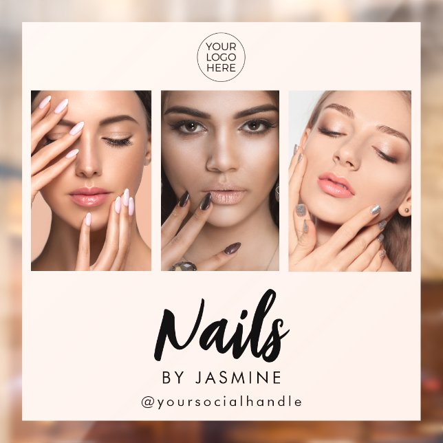 Blush Pink Script Logo Photo Nail Artist (Sheet 2)
