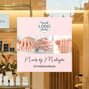 Blush Pink Script Logo Photo Nail Salon