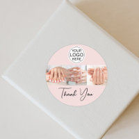 Blush Pink Script Logo Photo Nail Salon Thank You