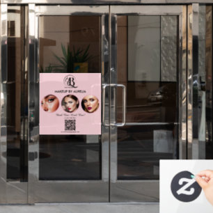 Blush Pink Script Logo QR Code Photo Makeup