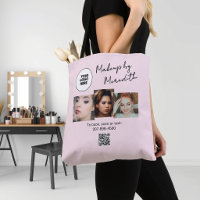 Blush Pink Script Logo QR Code Photo Makeup