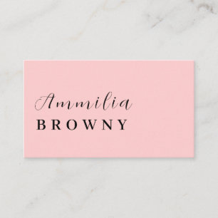 Blush Pink Script   Minimalist Modern Elegant  Business Card
