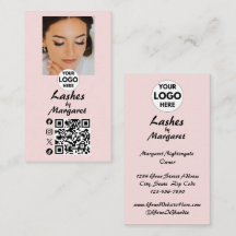 Blush Pink Script Social Icon QR Code Photo Lashes
