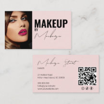 Blush Pink Script Social Icon QR Code Photo Makeup