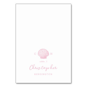 Blush Pink Seashell Wedding Place Cards
