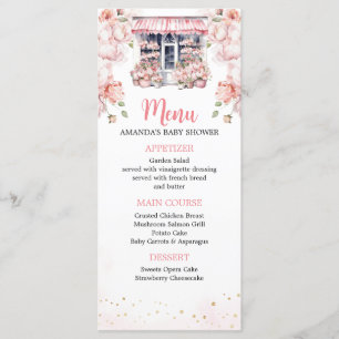 Blush Pink She's Off The Market Bridal Shower Menu