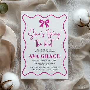 Blush Pink She's Tying the Knot Bridal Shower Invitation