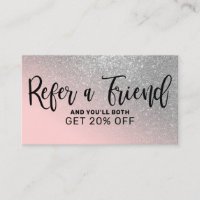 Blush Pink Silver Glitter Gradient Typography