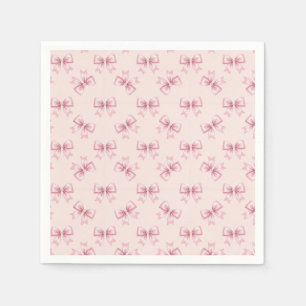 Blush Pink Simple Bow Toss Pattern Napkin