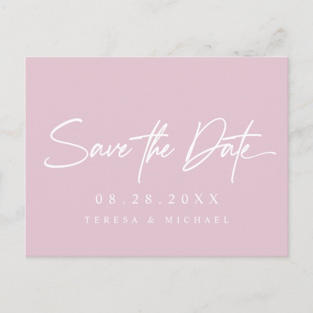 Blush pink Simple Custom Engagement Wedding Postcard (Front)
