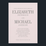 Blush Pink Simple Elegant Type Wedding Invitation<br><div class="desc">Soft blush pink and grey wedding invitation. A simple and elegant type wedding invitation for modern weddings or elegant weddings. These invitations can be customised with your details and colours.</div>