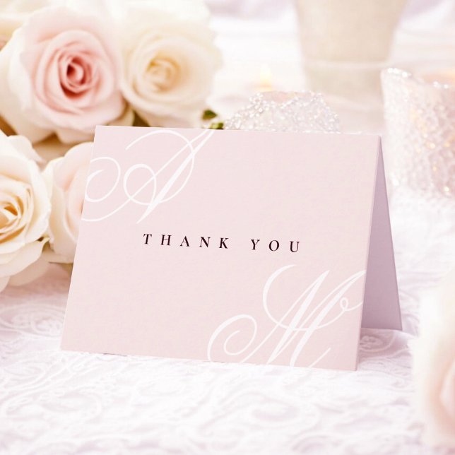 Blush Pink Simple Minimal Wedding Thank You (Creator Uploaded)