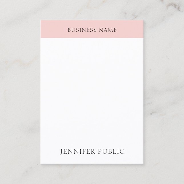 Blush Pink Simple Trendy Modern Elegant Template Business Card (Front)