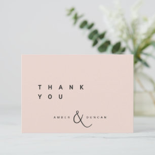 Blush Pink   Simple Wedding Thank You Card
