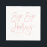 Blush Pink Sip Sip Hooray Hand Lettered Napkin<br><div class="desc">Blush Pink Sip Sip Hooray Hand Lettered Paper Napkins. Add a personalised accent to your event with these "Sip Sip Hooray" paper napkins. It features hand-lettered typography. Personalise the bottom text to suit your event. Other colours are available.</div>