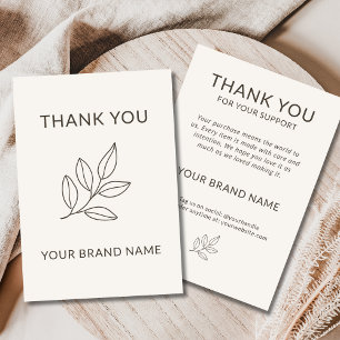 Blush Pink Small Business Minimalist Botanical Thank You Card