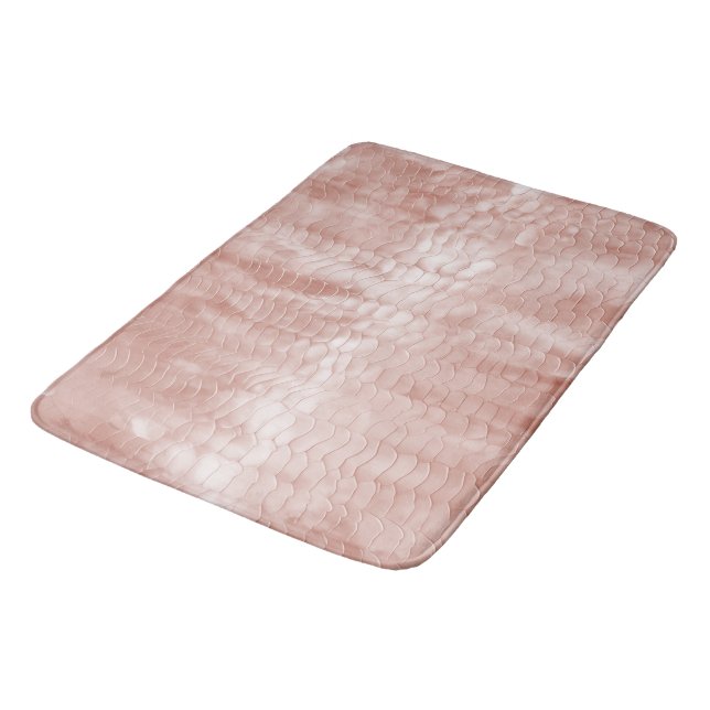 Blush Pink Snake Print Bath Mat (Angled)