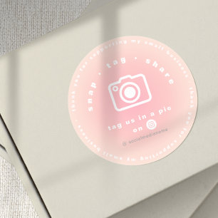 Blush Pink Snap Tag Share Thank You Small Business