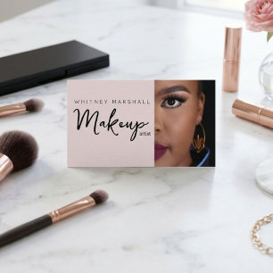 Blush Pink  Social Icon Makeup Artist Photo  Business Card