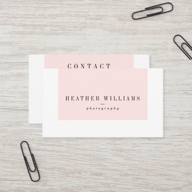 Blush Pink Social Media Business Cards (Front/Back In Situ)