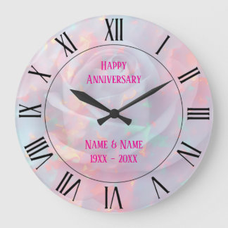 Blush Pink Soft Mint Gold Luxury Modern Collection Large Clock