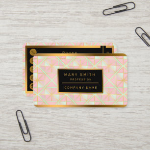 Blush Pink Soft Mint Gold Luxury Trendy Collection Business Card