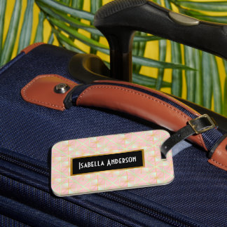 Blush Pink Soft Mint Gold Luxury Trendy Collection Luggage Tag