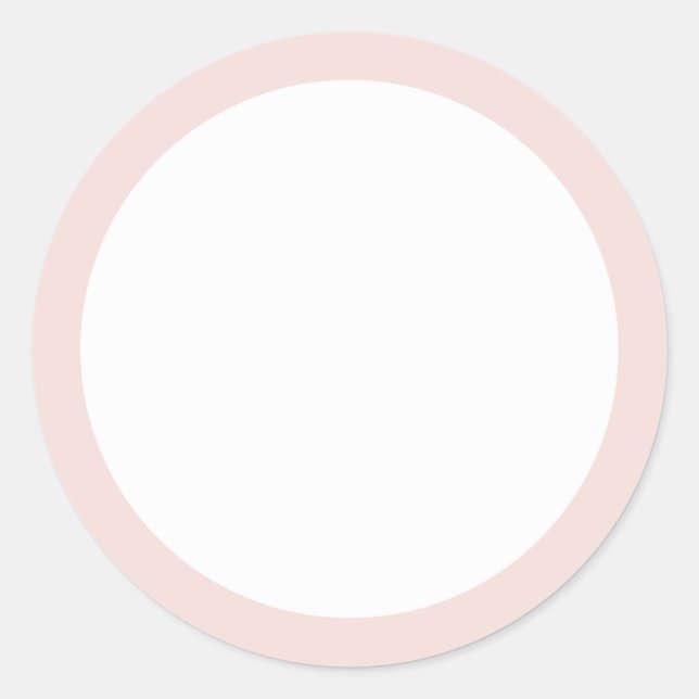 Blush pink solid colour border blank classic round sticker (Front)