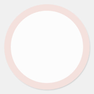Blush pink solid colour border blank classic round sticker