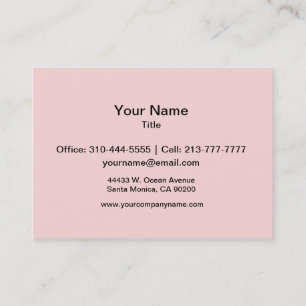 Blush Pink Solid Colour Business Card