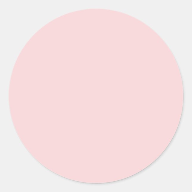 Blush Pink Solid Colour Classic Round Sticker (Front)