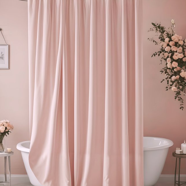 Blush Pink Solid Colour Shower Curtain (Creator Uploaded)