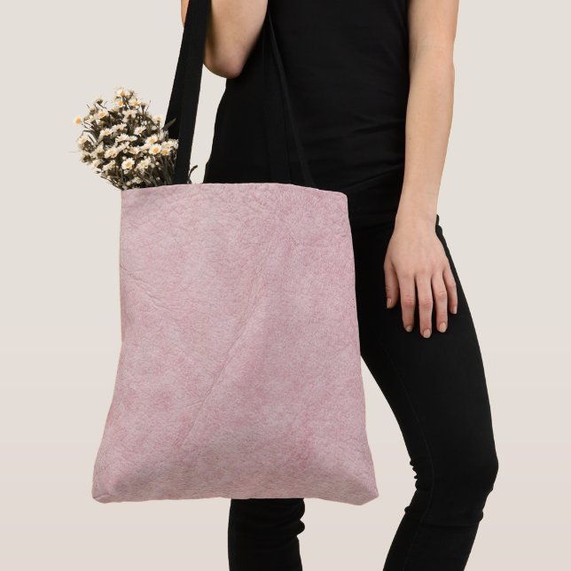 Blush Pink Solid Textured Colour Tote Bag (Close Up)